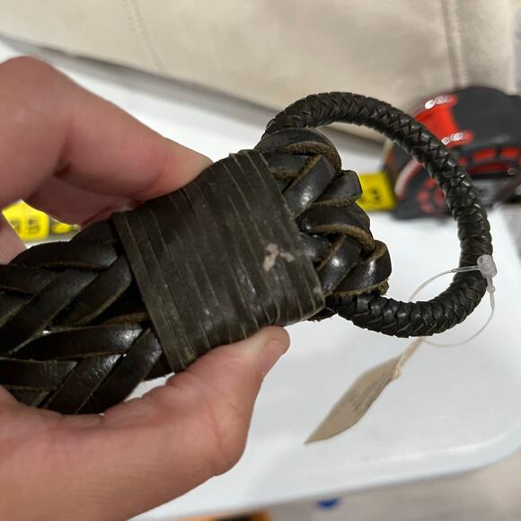 New! Coldwater Creek Leather Double Braided Hipslung Boho Y2K Womens Medium - Picture 6 of 6